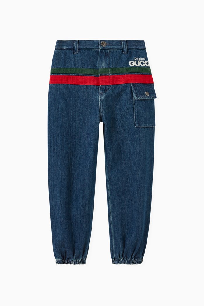 

Track Bottoms in Denim, Blue