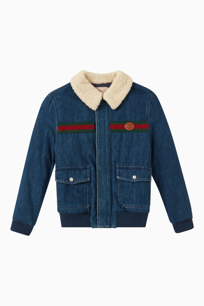 

Bomber Jacket in Denim, Blue