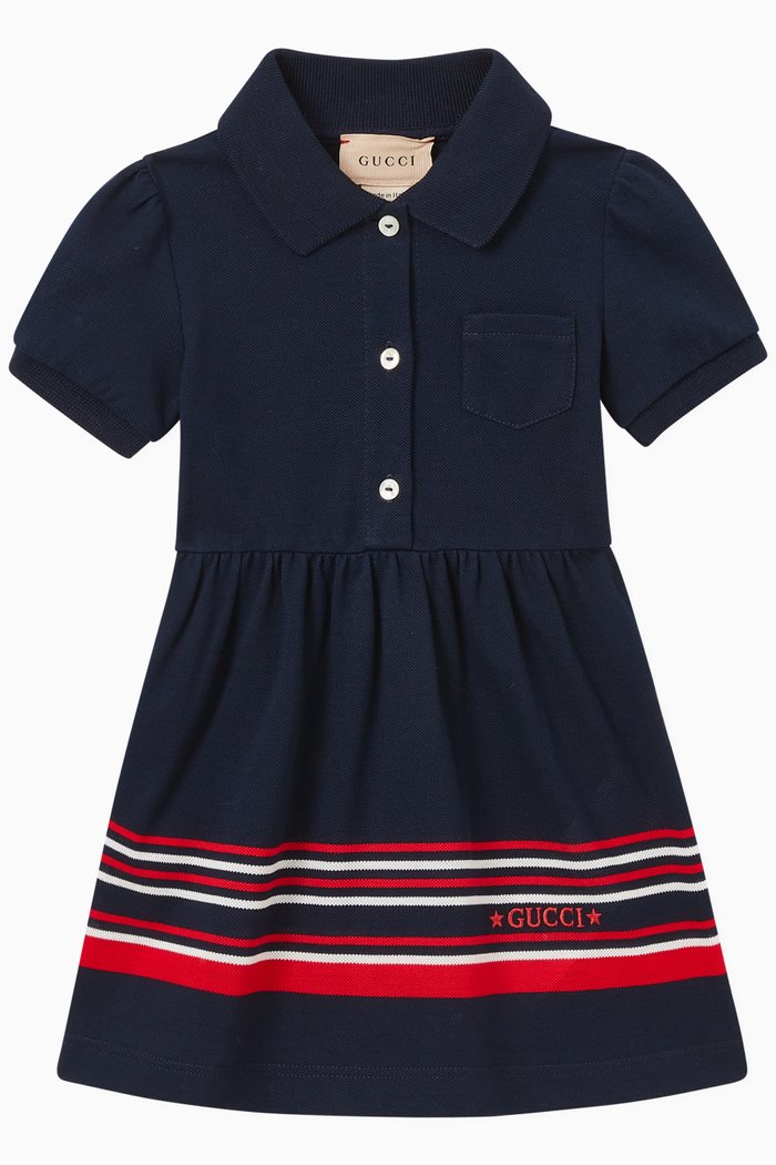 

Striped Dress in Cotton, Blue