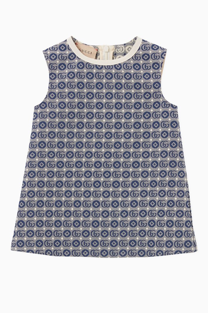 

Double G Dress in Cotton, Blue