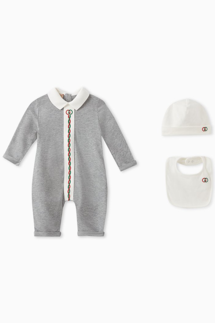 

Logo Romper Set in Cotton, Grey