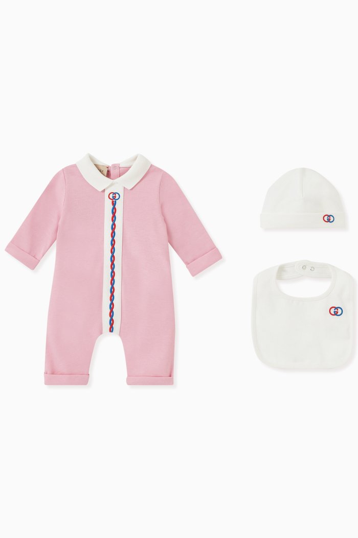 

Logo Romper Set in Cotton, Pink