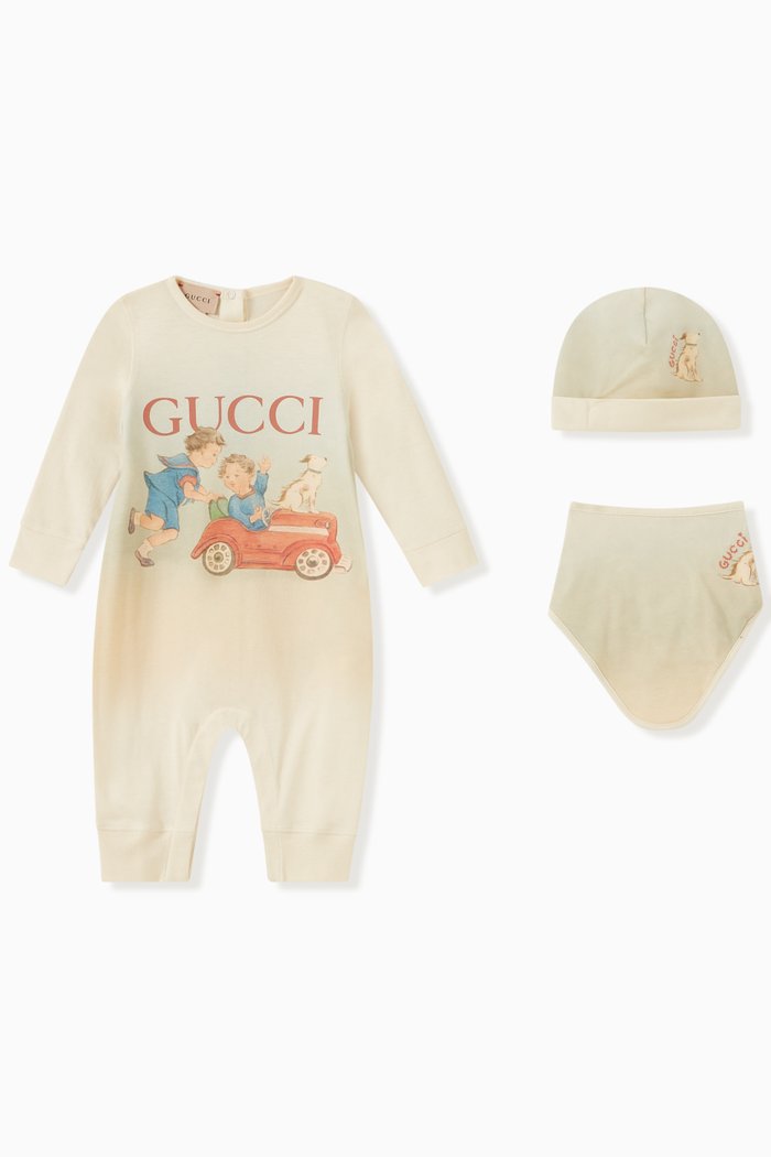 

Gucci Storybook Print Gift Set in Cotton, Neutral