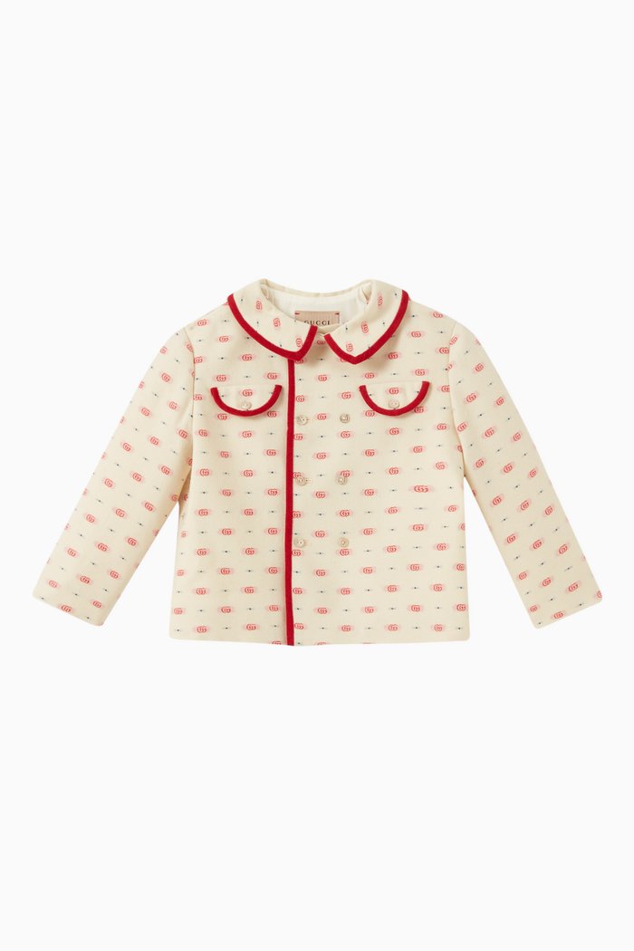 

Double G Polka Dot Jacket in Wool Jacquard, Neutral