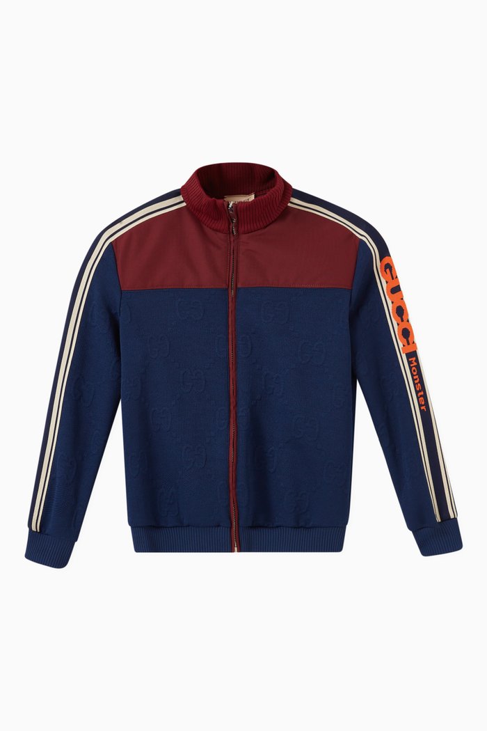 

Zip Jacket in Jacquard, Blue