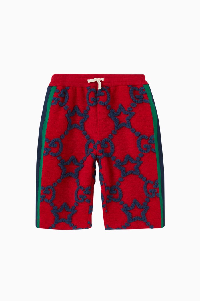 

Logo Bermuda Shorts in Wool Blend, Red