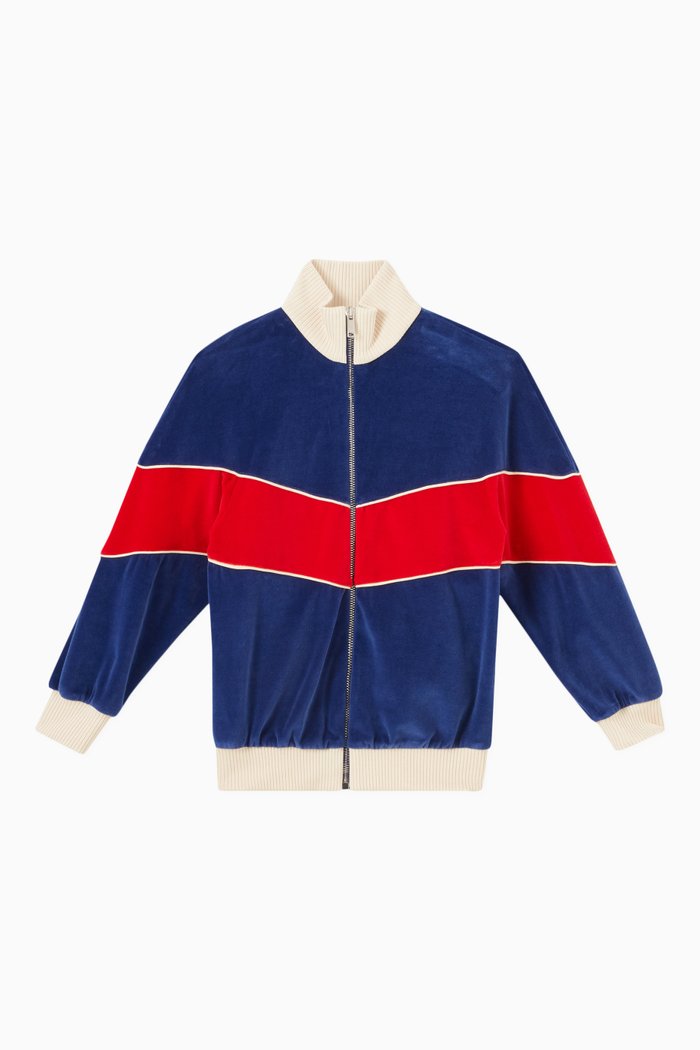 

Gucci Star Zip Jacket in Chenille, Blue