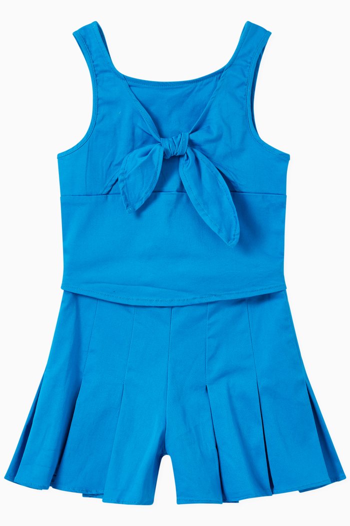 

Tie Front Top & Shorts Set, Blue