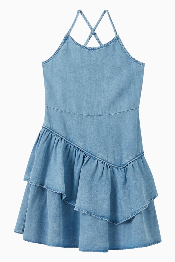 

Ruffle Dropwaist Dress, Blue