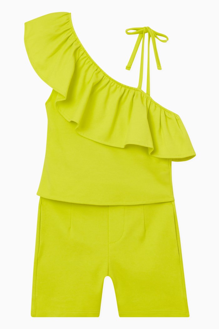 

Ruffled Tank Top & Shorts Set, Green