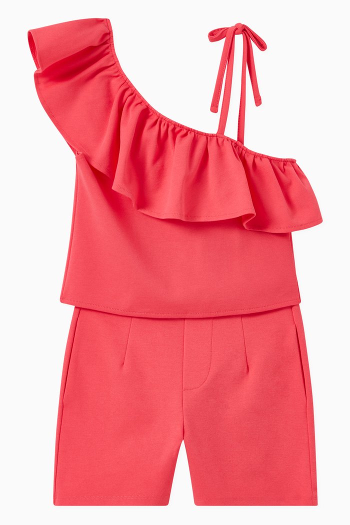 

Ruffled Tank Top & Shorts Set, Pink