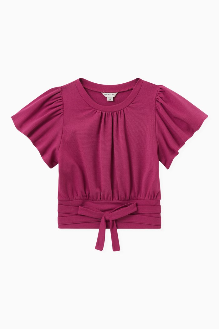 

Flounce Wrap Top, Pink