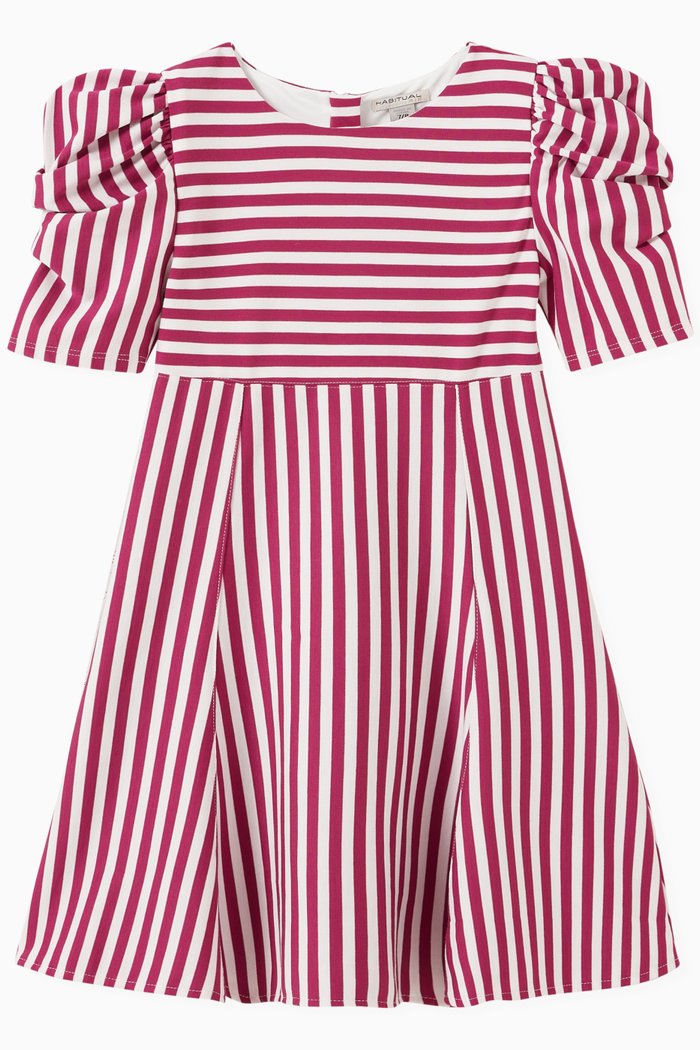 

Puff Sleeve Flounce Dress, Pink