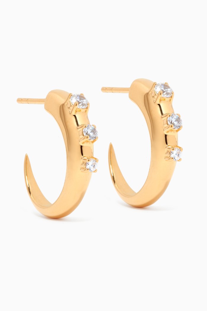 

Medium Claw Studded Hoop Earrings in 18kt Gold-plated Vermeil