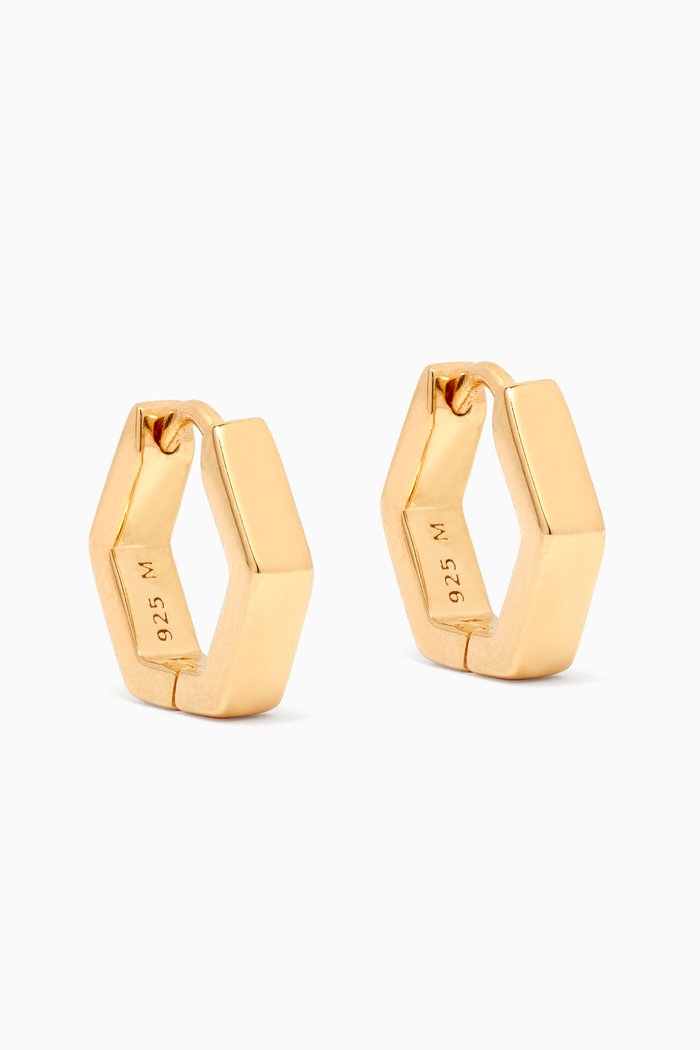 

Chubby Hex Huggies in 18kt Gold-plated Vermeil