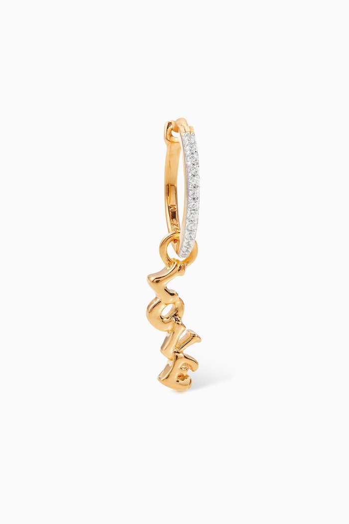 

Love Pave Hoop Single Earring in 18kt Gold-plated Vermeil