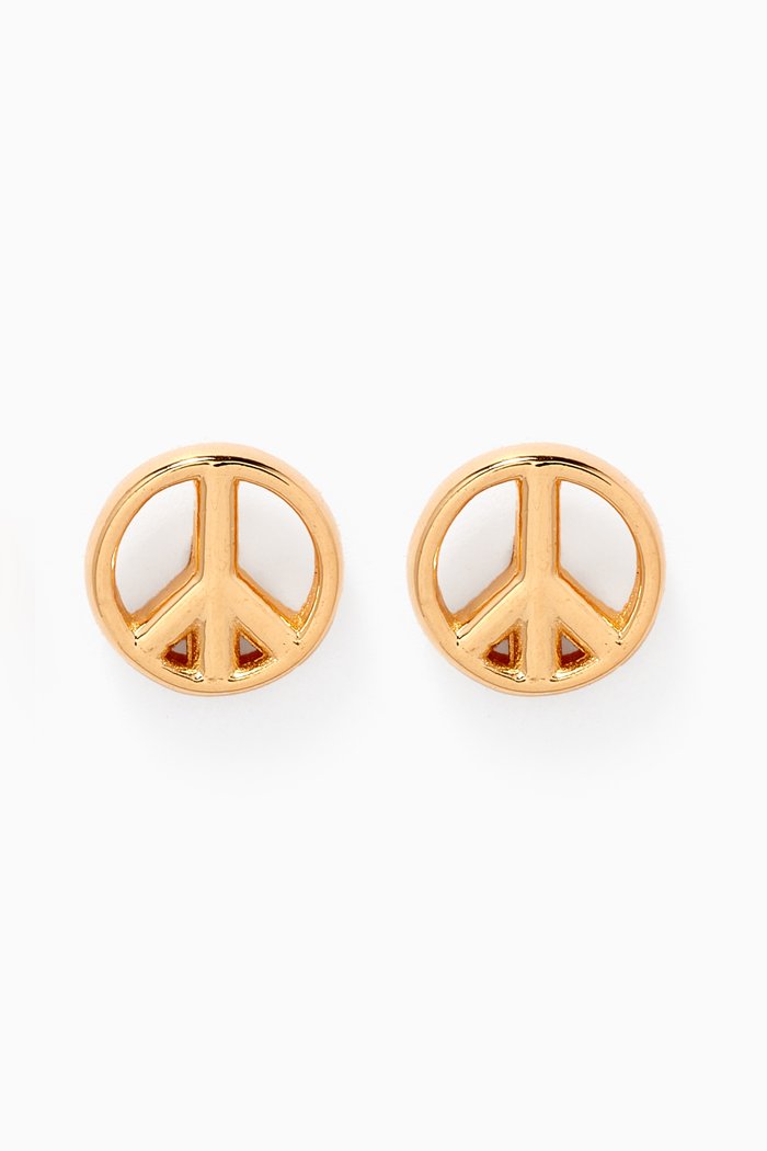

Peace Out Stud Earrings in 18kt Gold-plated Vermeil