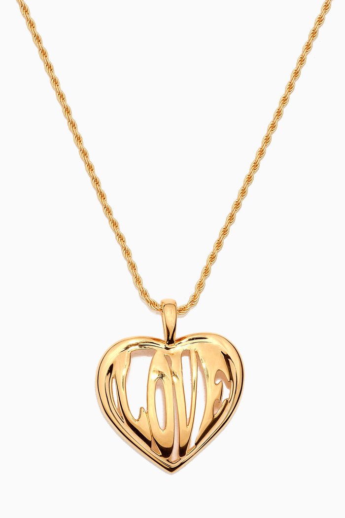 

Love Heart Pendant Chain Necklace in 18kt Gold-plated Vermeil