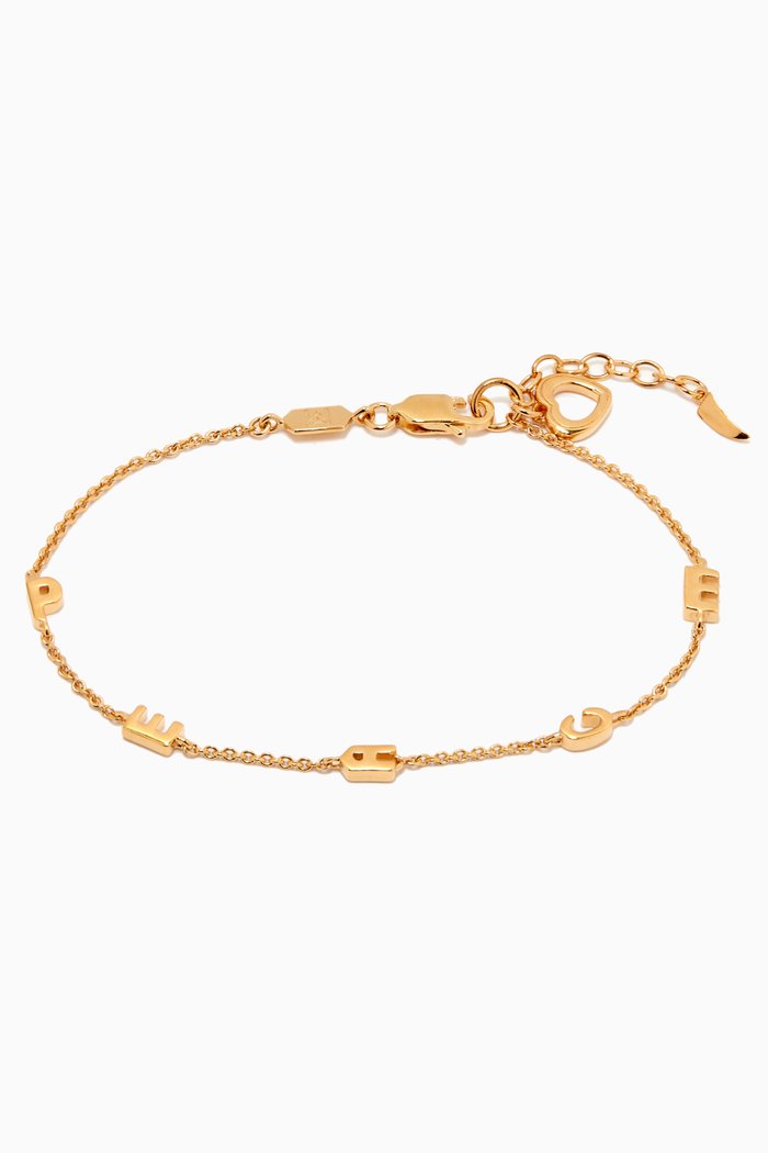 

Peace Out Charm Bracelet in 18kt Gold-plated Vermeil