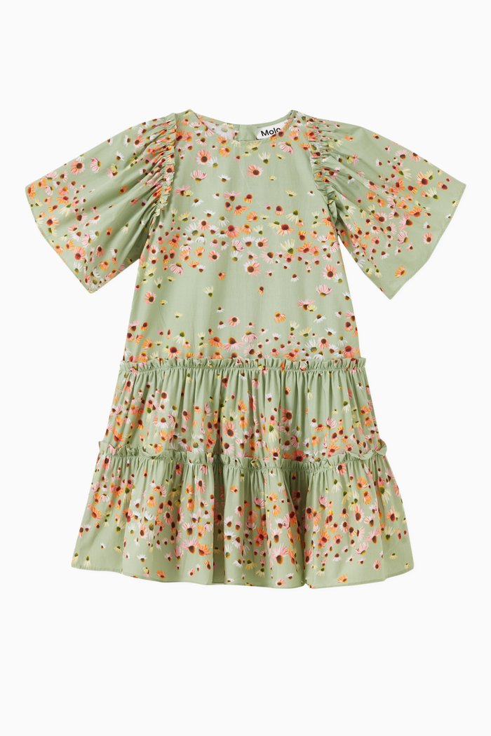 Cat Dress in Organic Cotton, Green