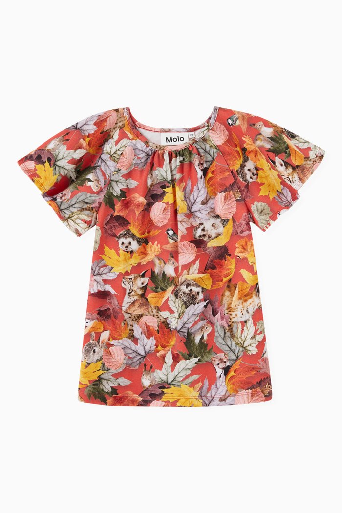 

Forest Print T-shirt in Organic Cotton, Pink