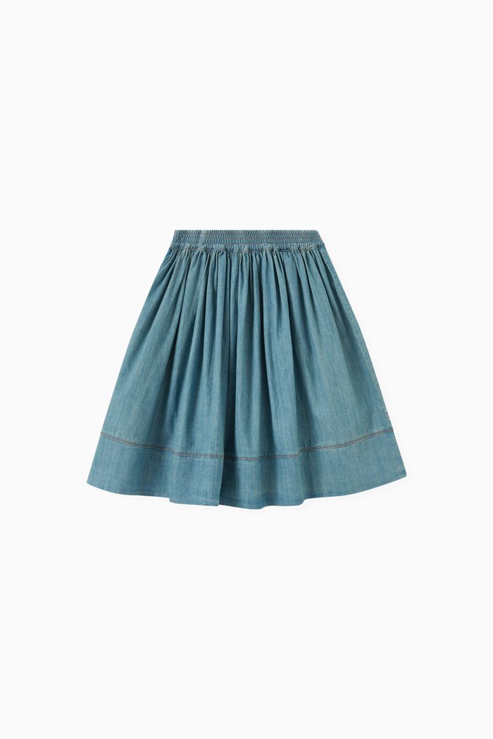 

Midi Skirt in Washed Denim, Blue