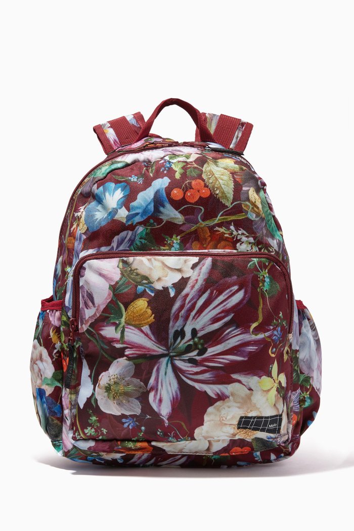 Botanical Backpack in Technical Fabric, Red