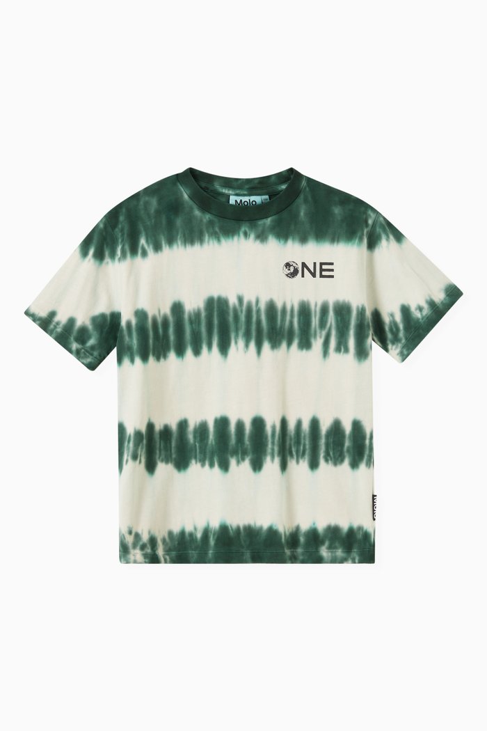 

Tie-dye Print T-shirt in Organic Cotton, Green