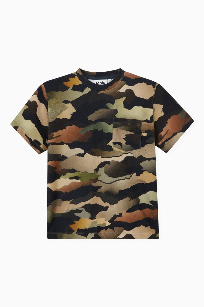 

Camouflage T-shirt in Organic Cotton, Green