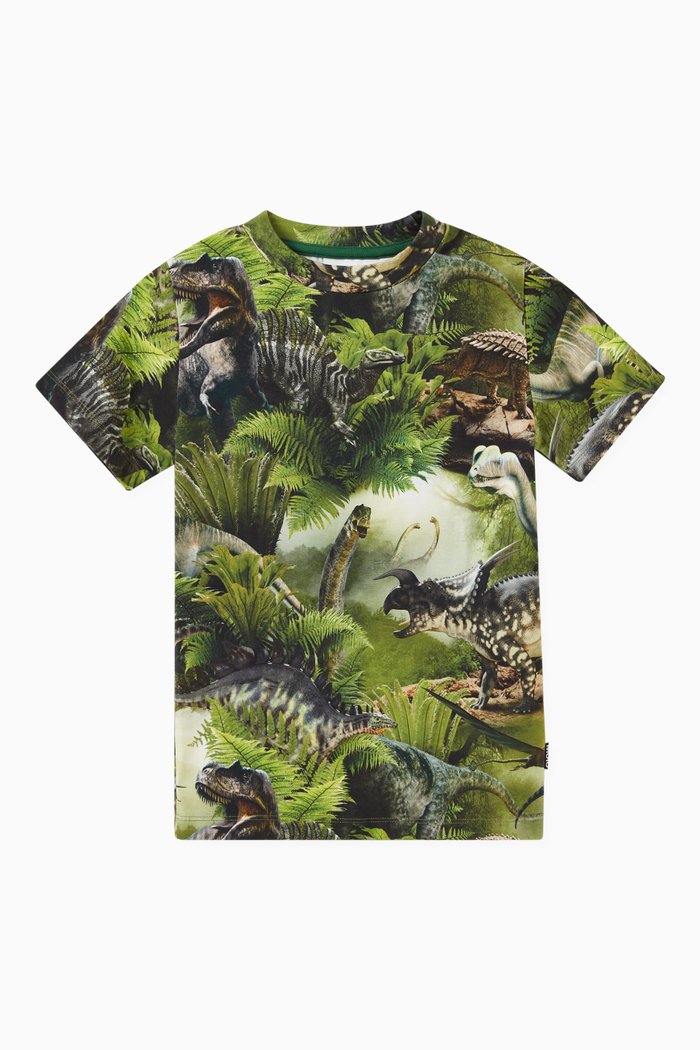 

Dinosaur Print T-shirt in Cotton, Green