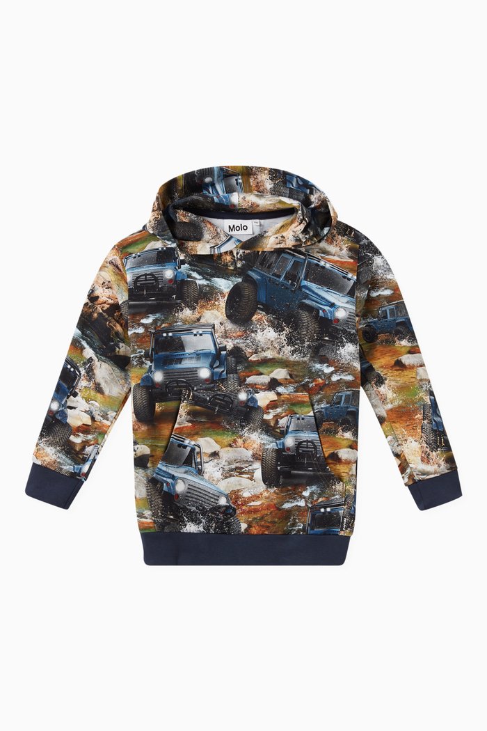 

Jeep Print Hoodie in Cotton, Multicolour