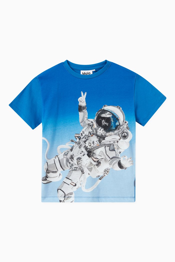 

Astronaut Print T-shirt in Cotton, Blue