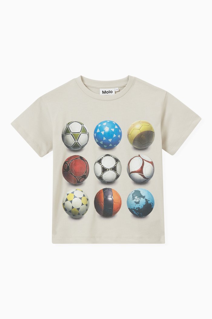 

Football Print T-shirt in Cotton, Neutral