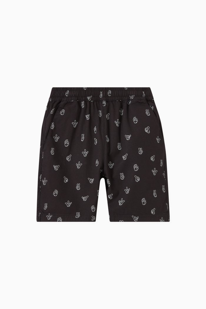 

Avart Printed Shorts in Cotton, Black