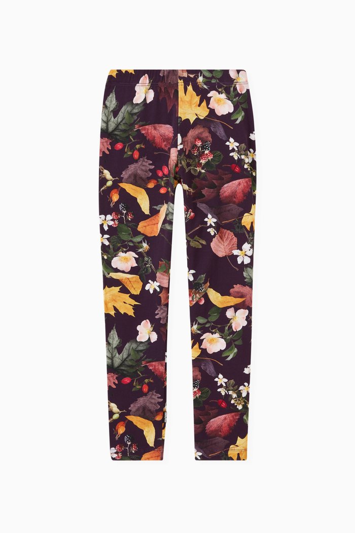 

Berry Print Leggings in Cotton, Black