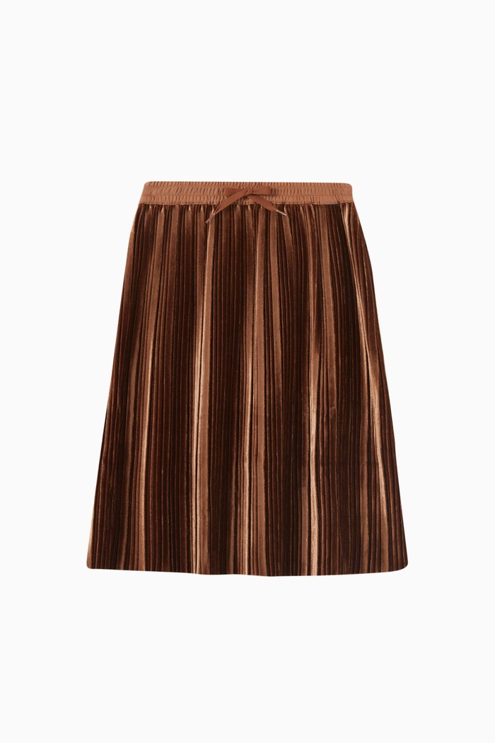 

Becky Pleated Midi Skirt, Brown