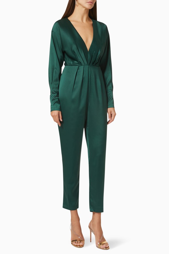 

Liberty Jumpsuit in Satin, Green