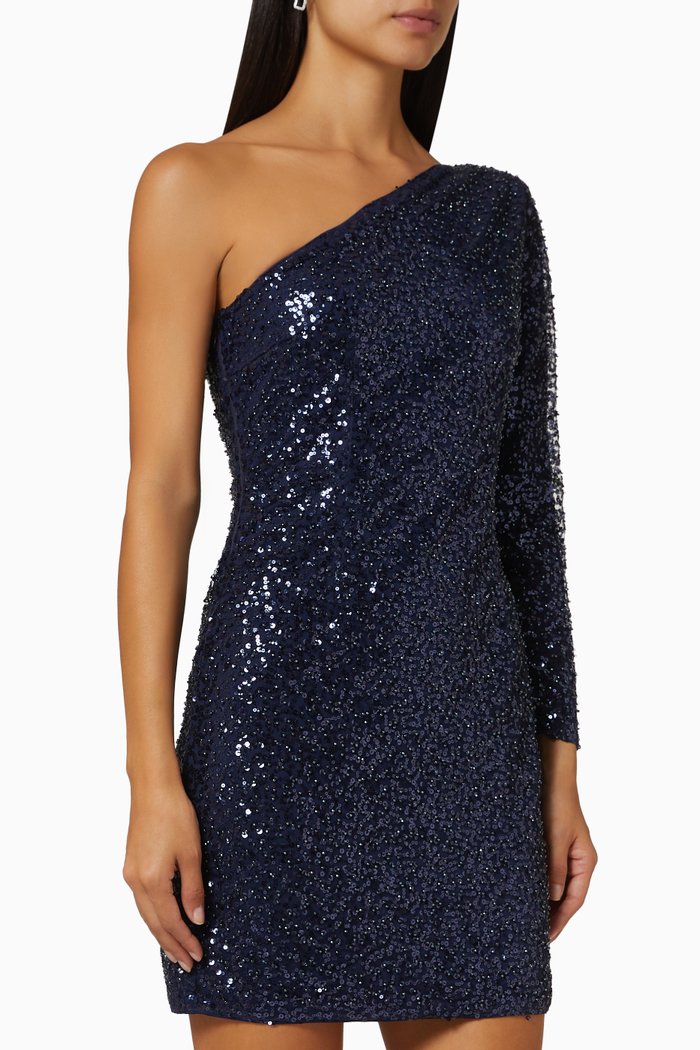

Juliane One Shoulder Sequin Dress, Blue