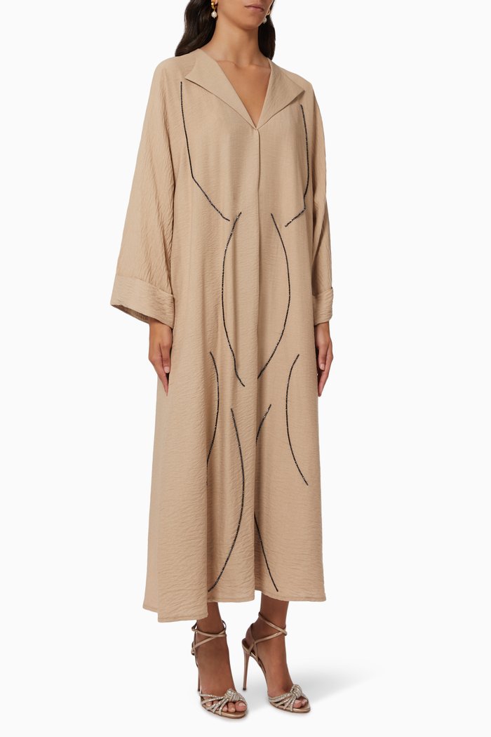 

Embellished Abaya, Neutral