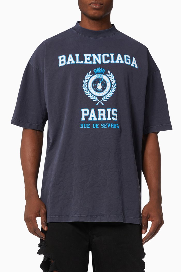 

Paris Oversized T-shirt in Cotton Jersey, Blue