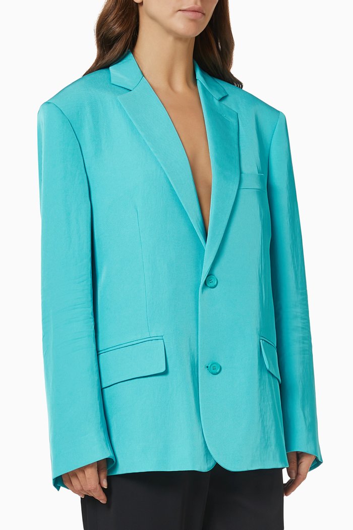 

Washed Jacket in Technical Tailoring Twill, Blue