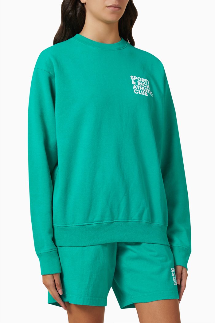 

Exercise Often Crewneck Sweatshirt in Cotton, Blue