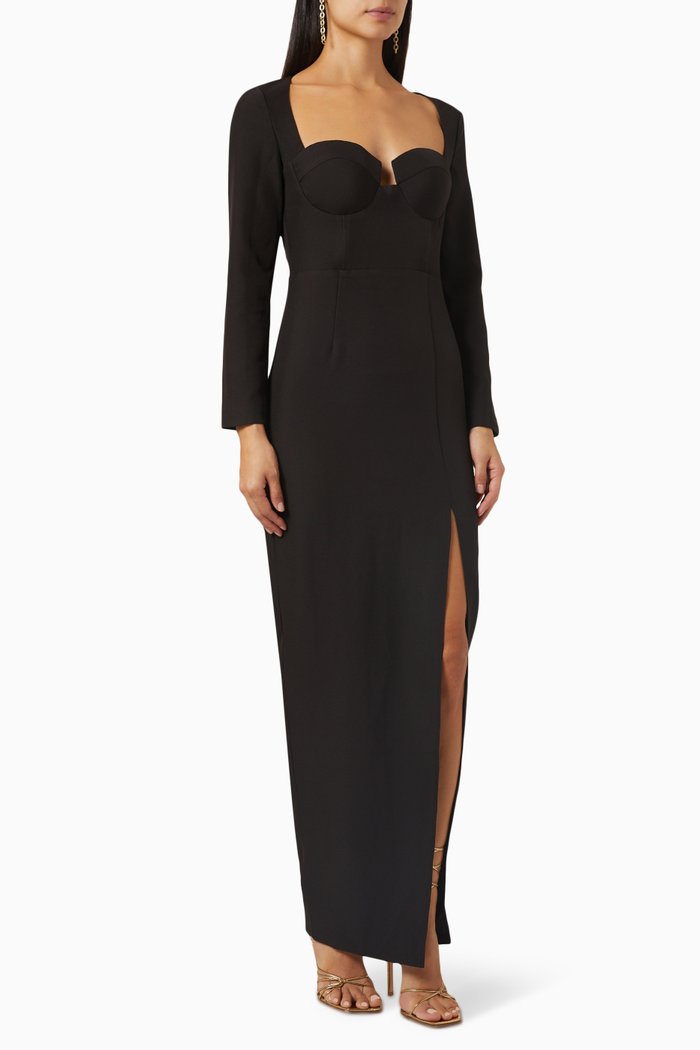 

Chloe Maxi Dress in Crepe, Black