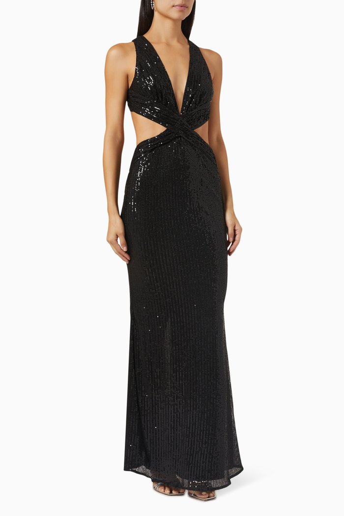 

Lauinda Gown in Sequinned Crepe, Black