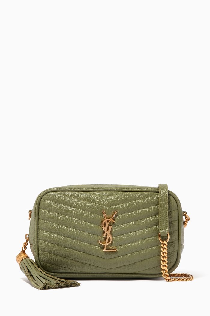 

Lou Mini Bag in Grain de Poudre Leather, Green