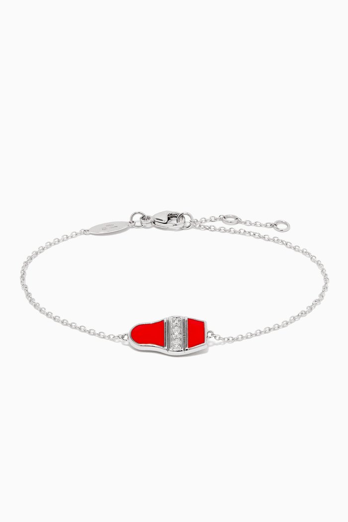 

Jolie Poupée Diamond Bracelet in 18kt White Gold, Red