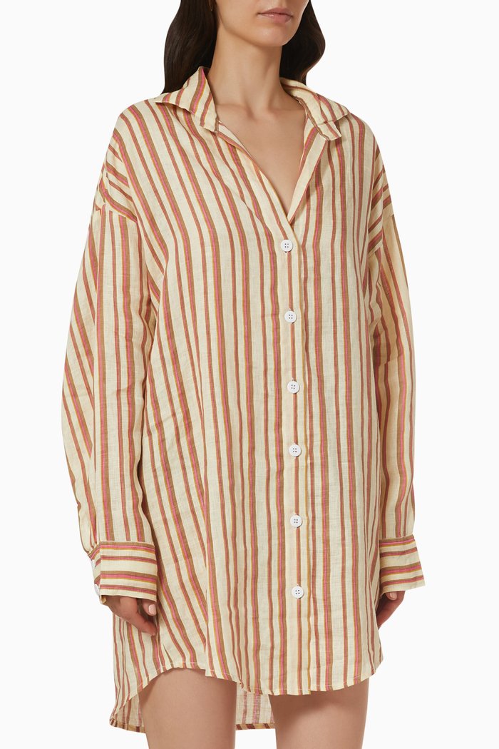 

Tortuga Shirtdress in Linen, Neutral