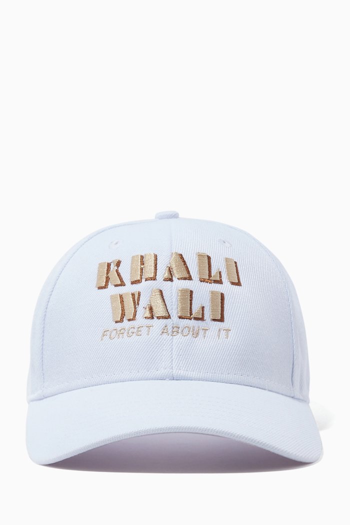 

"KHALI WALI/ Forget About It" Cap in Cotton, White