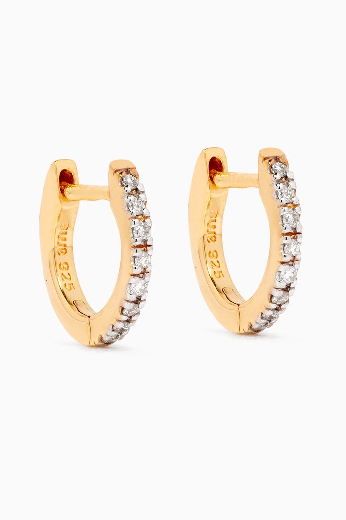 

Small Diamond Huggies in 14kt Gold Vermeil, Yellow