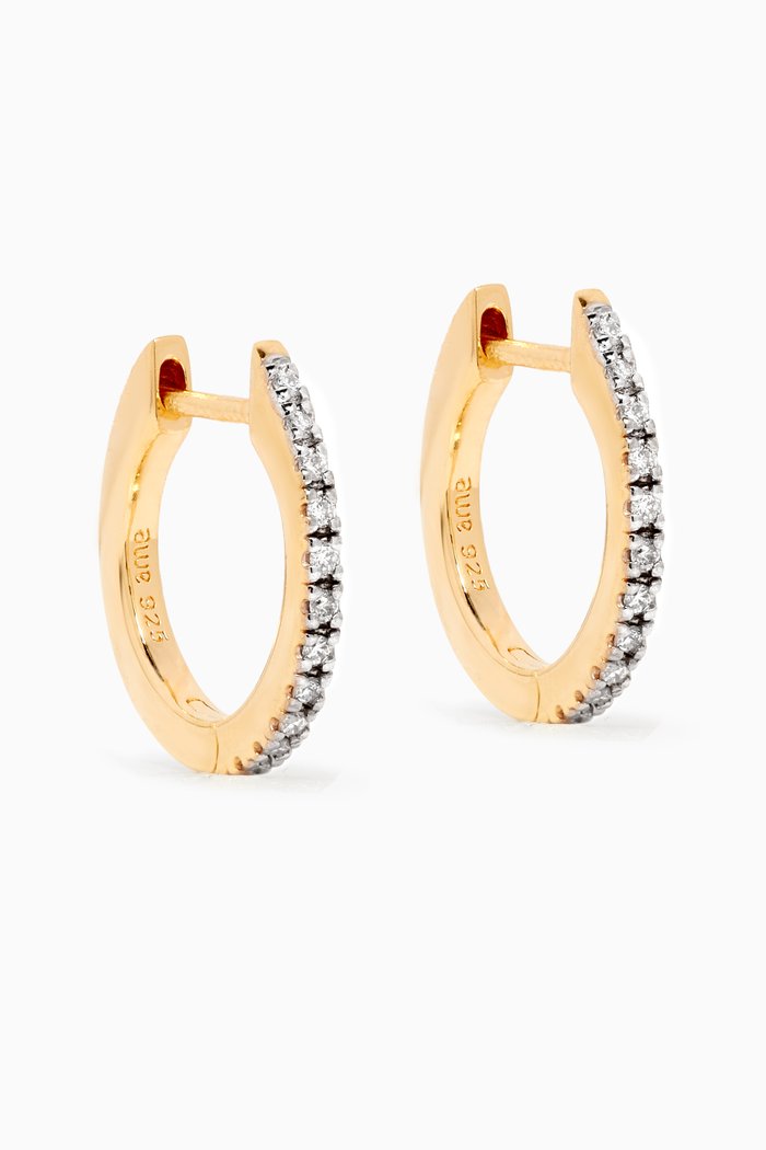 

Large Diamond Huggies in 14kt Gold Vermeil, Yellow